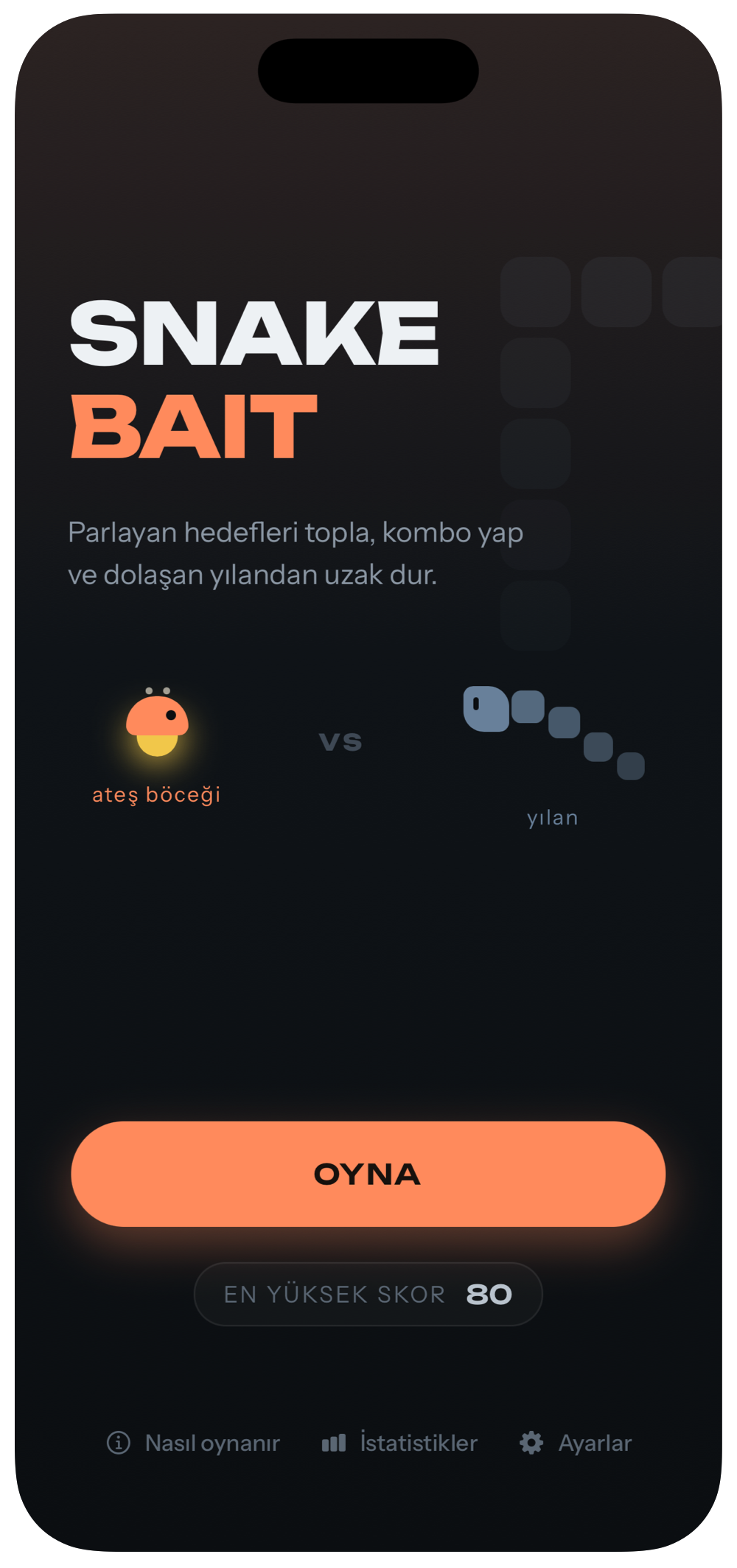 SnakeBait start screen